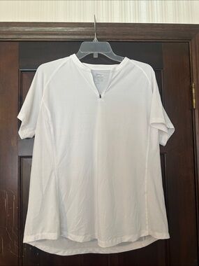 Slazenger White and Purple Short-Sleeve Quarter-Zip Active Polo